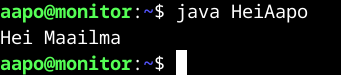 Java tiedoston ajaminen